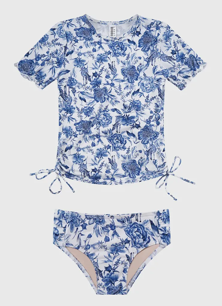 Shop Juniors (3-7)|Rashies^Aqua Blu Short Sleeve Rash Vest Set Azalea