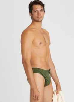 Racer Briefs^Aqua Blu Back to Basics Racer Briefs Olive