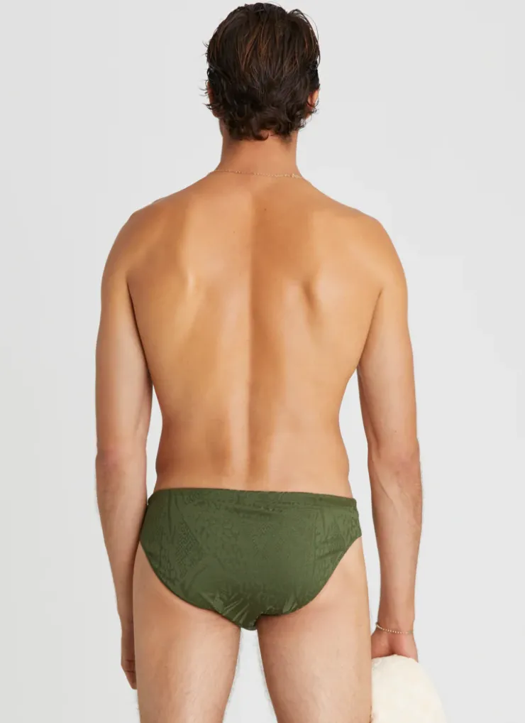 Racer Briefs^Aqua Blu Back to Basics Racer Briefs Olive