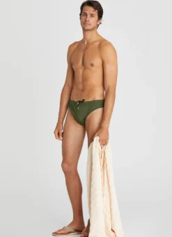 Racer Briefs^Aqua Blu Back to Basics Racer Briefs Olive