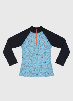 Rashies^Aqua Blu Long Sleeve Rash Vest Bowline