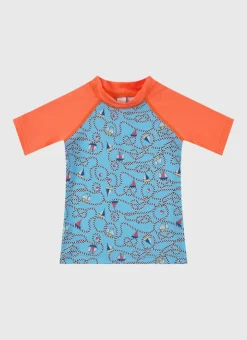 Rashies^Aqua Blu Short Sleeve Rash Vest Bowline