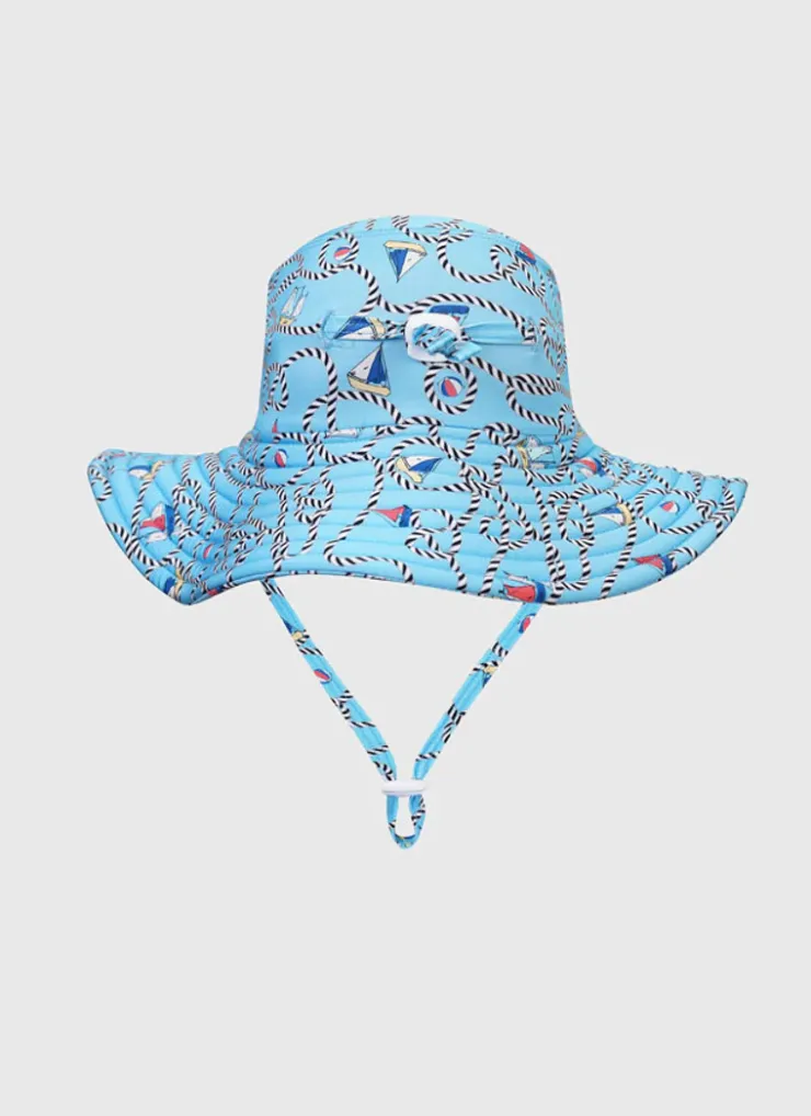Hats^Aqua Blu Sun Hat Bowline