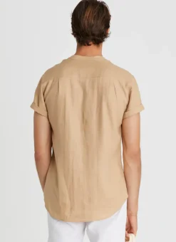 Tops|Tops^Aqua Blu Aaron Shirt Caramel