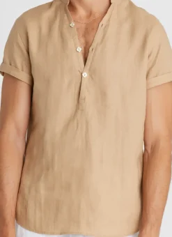 Tops|Tops^Aqua Blu Aaron Shirt Caramel