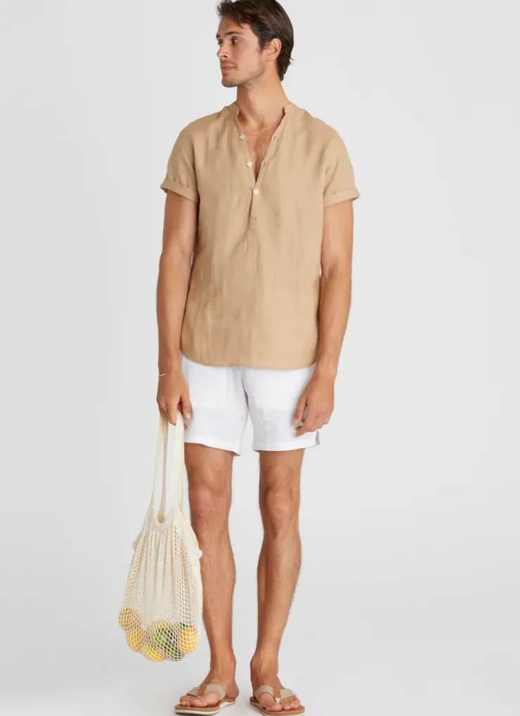 Tops|Tops^Aqua Blu Aaron Shirt Caramel