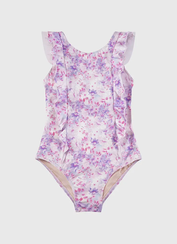 Shop Juniors (3-7)|One Pieces^Aqua Blu Frill One Piece Cherry Blossom