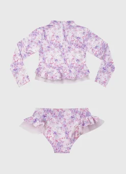 Rashies|Sets^Aqua Blu Long Sleeve Rash Vest Set Cherry Blossom