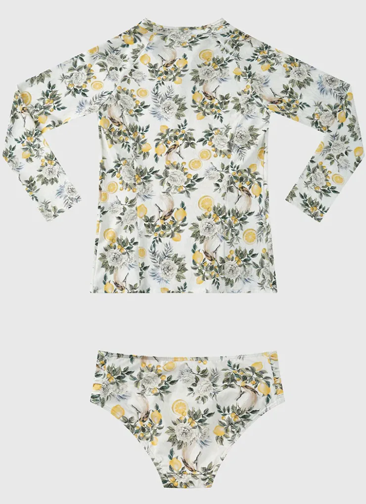 Shop Juniors (3-7)|Rashies^Aqua Blu Long Sleeve Rash Vest Set Clementine