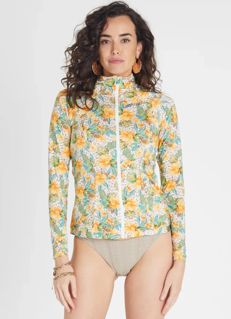 Rash Guards|Tops^Aqua Blu Hayley Rash Guard Dahlia