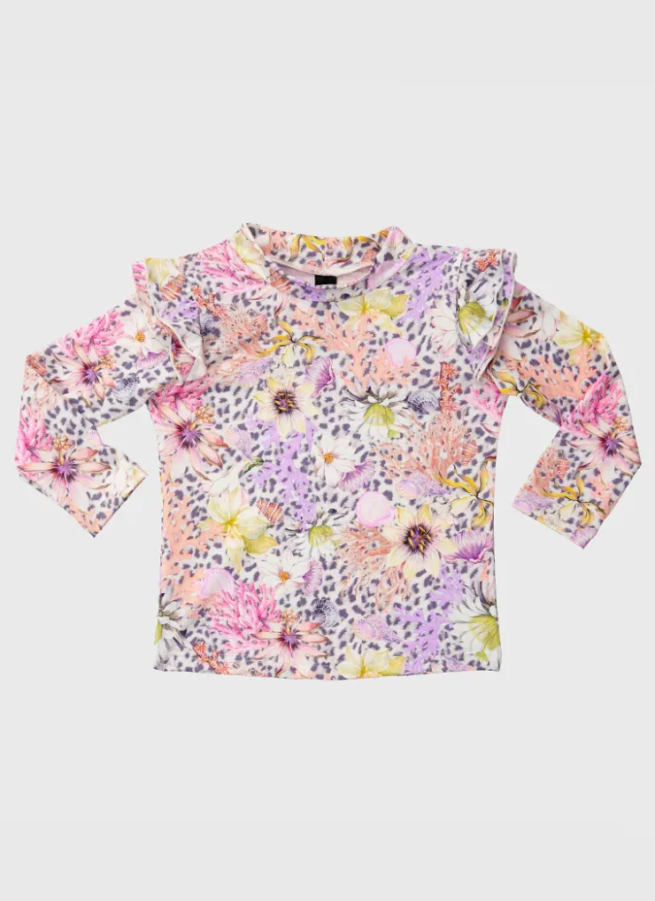 Rashies|Shop Infants (00-2)^Aqua Blu Long Sleeve Rash Vest Daisy