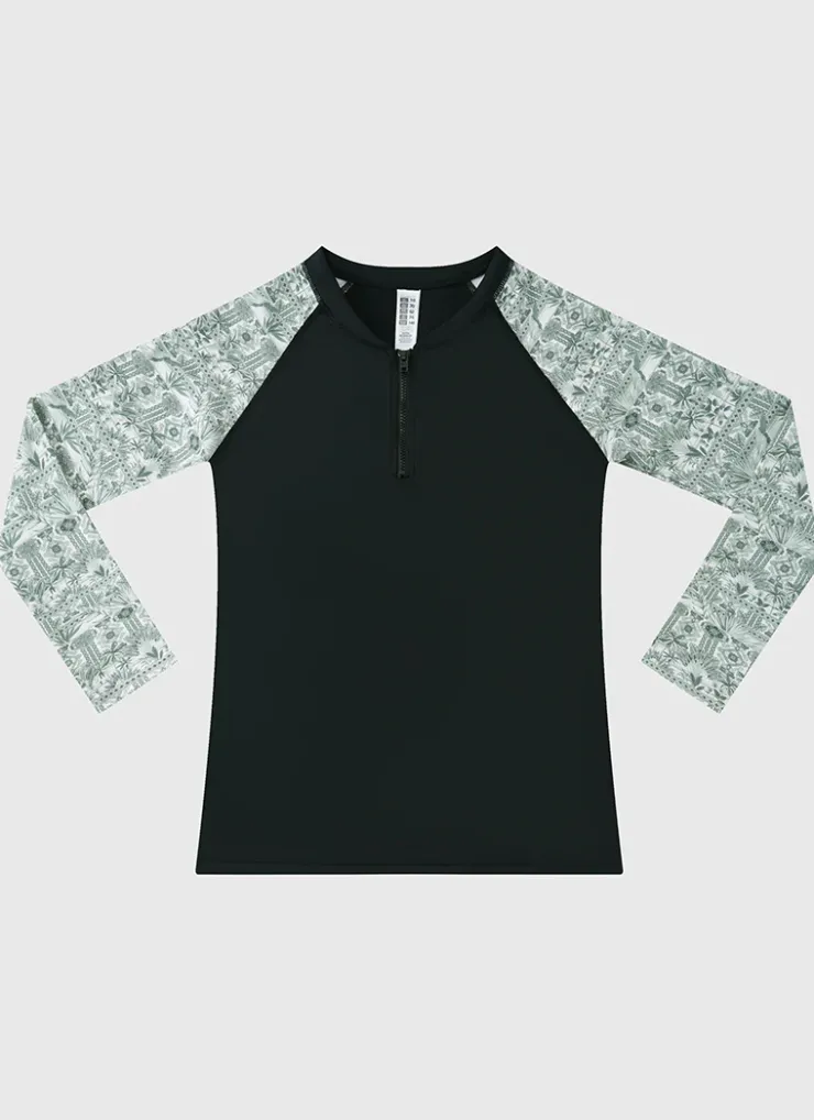 Shop Teens (8-16)|Rashies^Aqua Blu Long Sleeve Rash Vest Evergreen