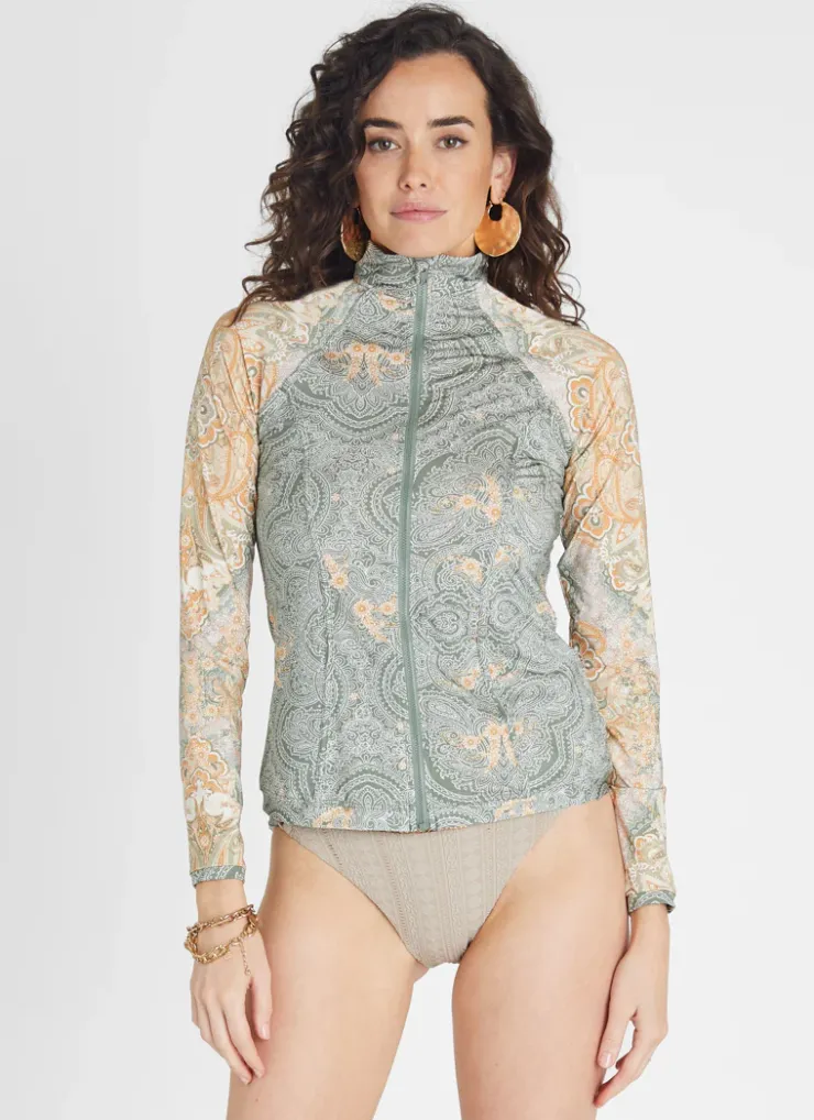 Rash Guards|Tops^Aqua Blu Hayley Rash Guard Floret