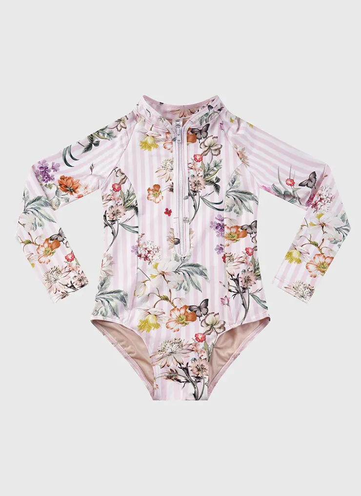 Shop Juniors (3-7)|One Pieces^Aqua Blu Long Sleeve One Piece Flutter