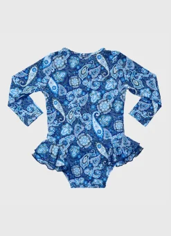 Shop Infants (00-2)|One Pieces^Aqua Blu Long Sleeve One Piece Laurel