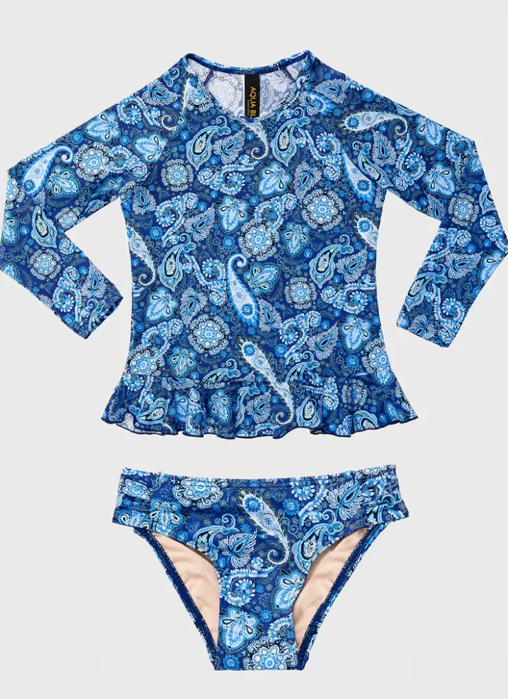 Shop Juniors (3-7)|Rashies^Aqua Blu Long Sleeve Rash Vest Set Laurel