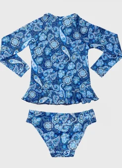 Shop Juniors (3-7)|Rashies^Aqua Blu Long Sleeve Rash Vest Set Laurel