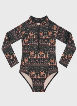 Shop Juniors (3-7)|One Pieces^Aqua Blu Long Sleeve One Piece Luxor