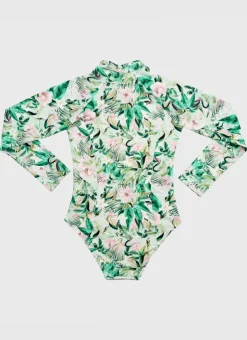 Shop Juniors (3-7)|One Pieces^Aqua Blu Long Sleeve One Piece Marabou