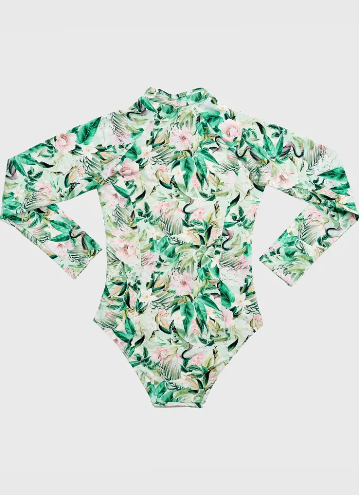 Shop Juniors (3-7)|One Pieces^Aqua Blu Long Sleeve One Piece Marabou