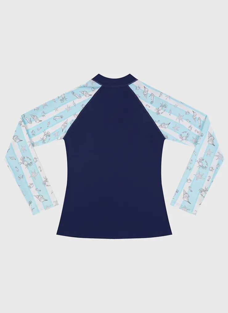 Rashies^Aqua Blu Long Sleeve Rash Vest Mariner