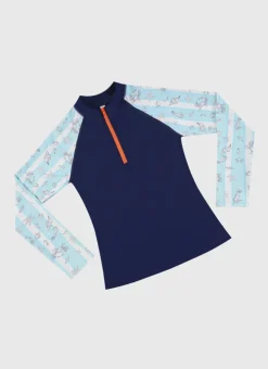 Rashies^Aqua Blu Long Sleeve Rash Vest Mariner
