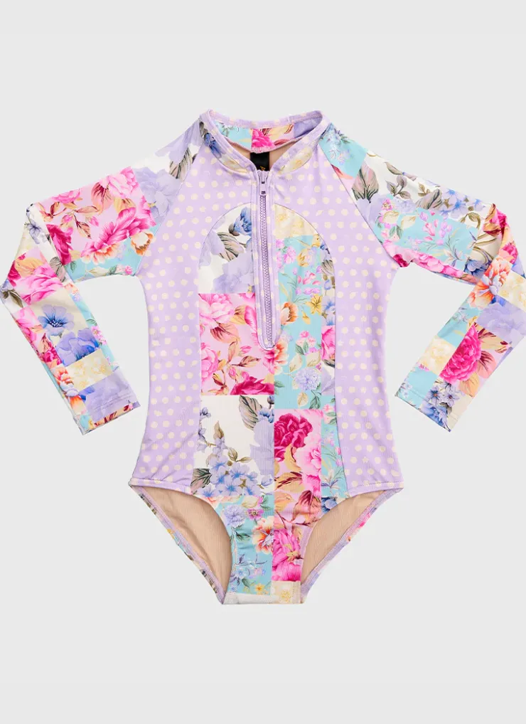 Shop Teens (8-16)|One Pieces^Aqua Blu Long Sleeve One Piece Meadow