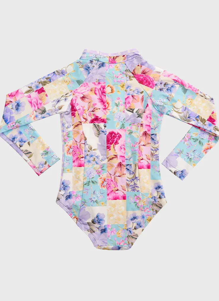 Shop Teens (8-16)|One Pieces^Aqua Blu Long Sleeve One Piece Meadow