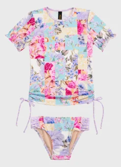 Shop Juniors (3-7)|Sets^Aqua Blu Short Sleeve Rash Vest Set Meadow