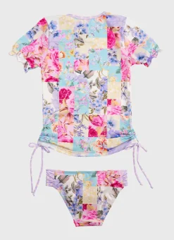 Shop Juniors (3-7)|Sets^Aqua Blu Short Sleeve Rash Vest Set Meadow
