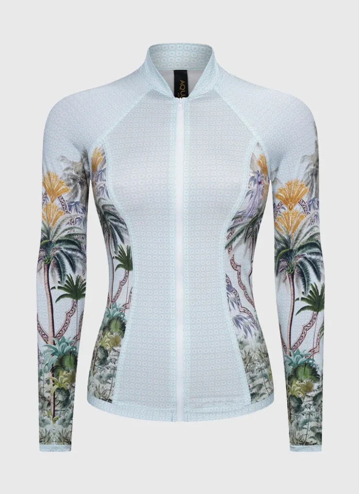 Rash Guards|Tops^Aqua Blu Lyla Rash Guard Palmilla