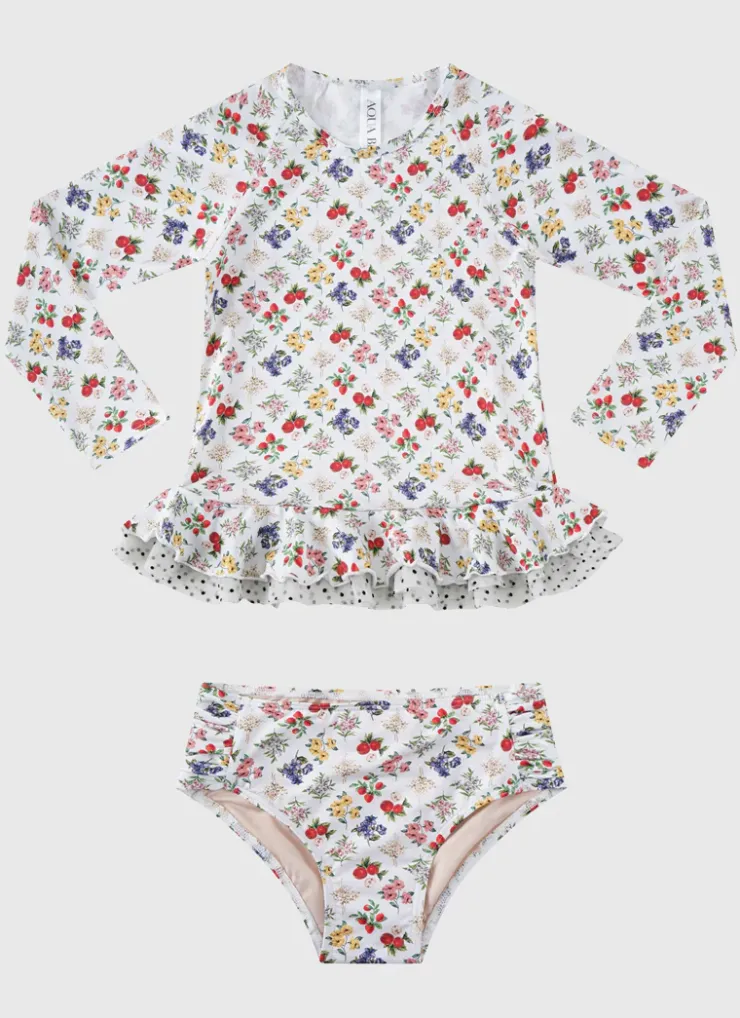Shop Juniors (3-7)|Rashies^Aqua Blu Long Sleeve Rash Vest Set Petit Four