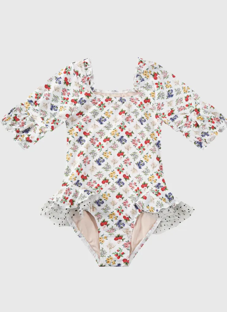 Shop Juniors (3-7)|One Pieces^Aqua Blu Short Sleeve Puff One Piece Petit Four