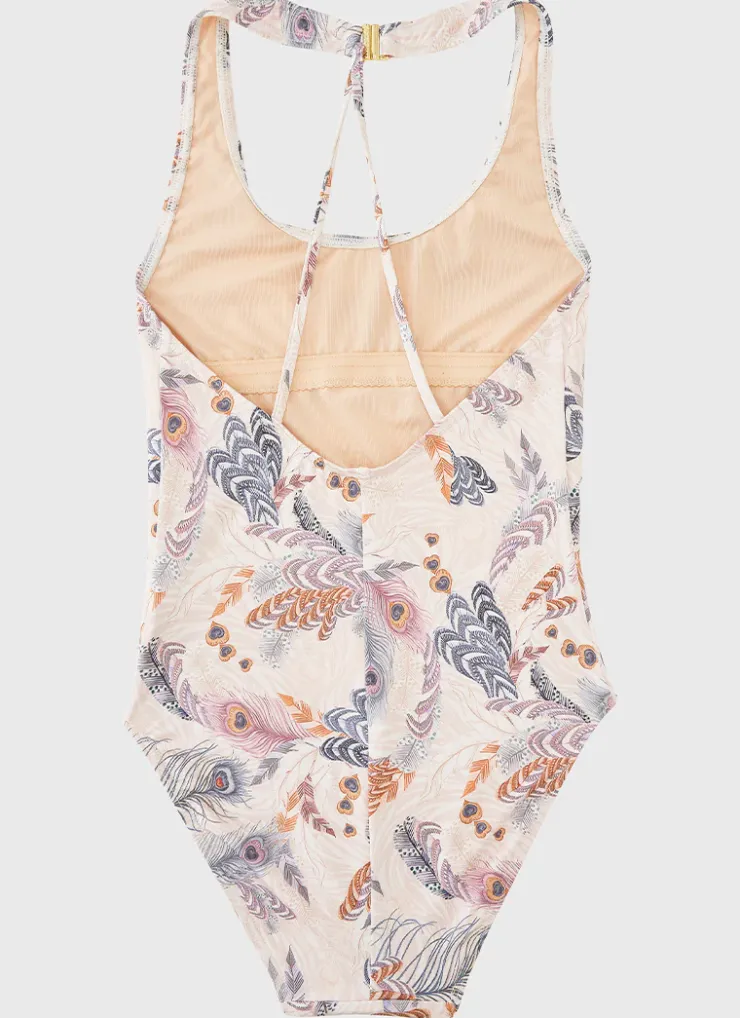 Shop Teens (8-16)|One Pieces^Aqua Blu Cross Back One Piece Plumeria