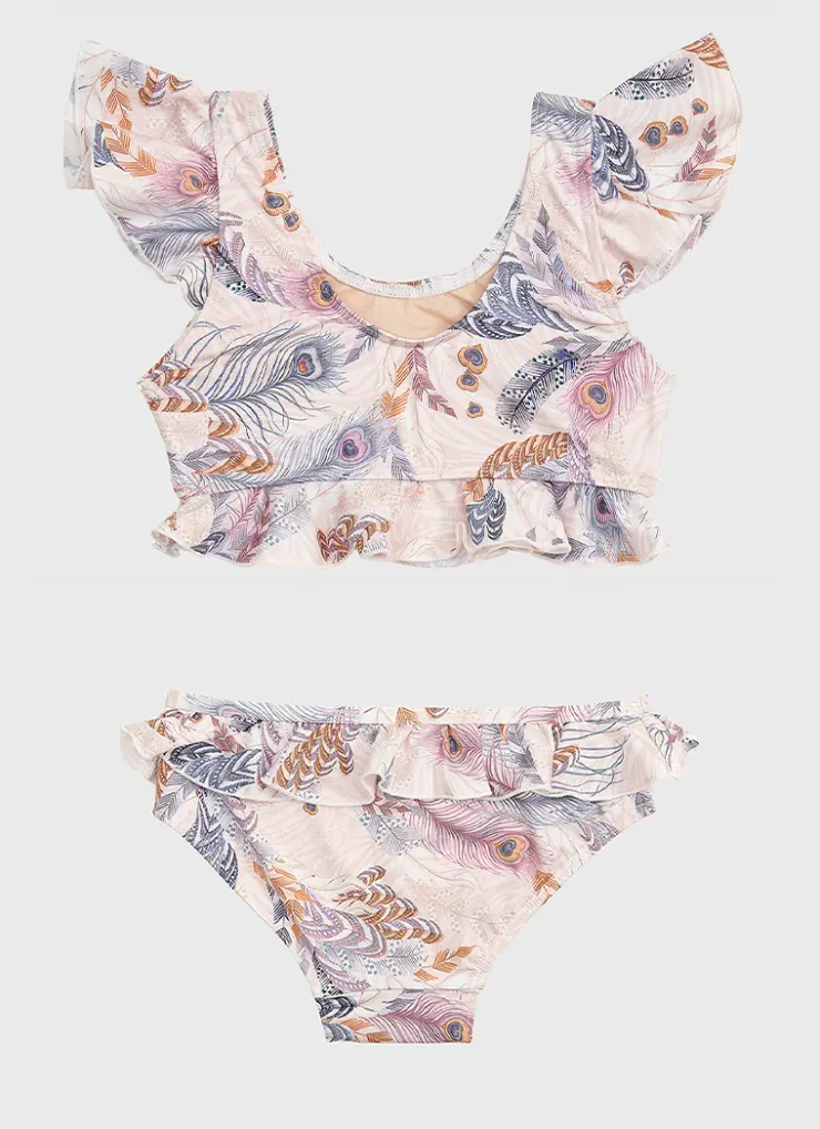 Shop Juniors (3-7)|Sets^Aqua Blu Frill Bikini Set Plumeria