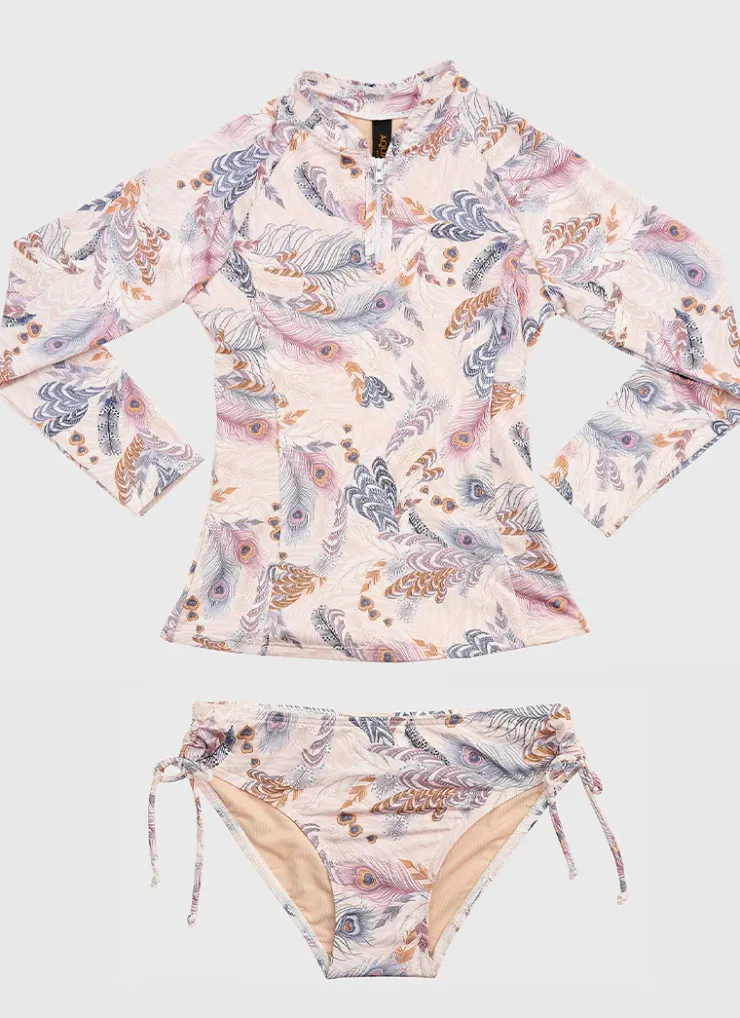 Shop Teens (8-16)|Rashies^Aqua Blu Rash Vest Set Plumeria