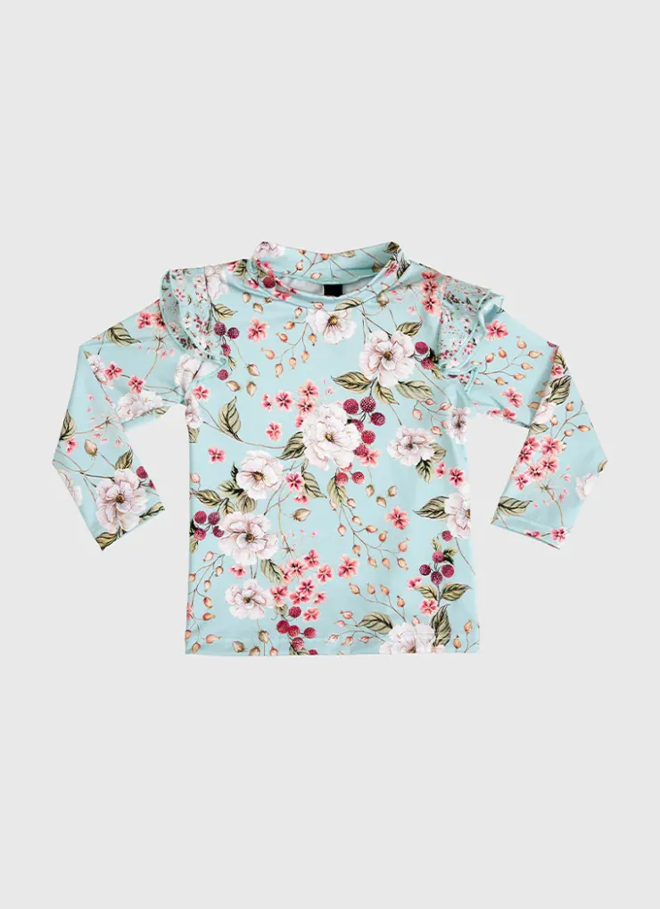 Rashies|Shop Infants (00-2)^Aqua Blu Long Sleeve Rash Vest Primrose