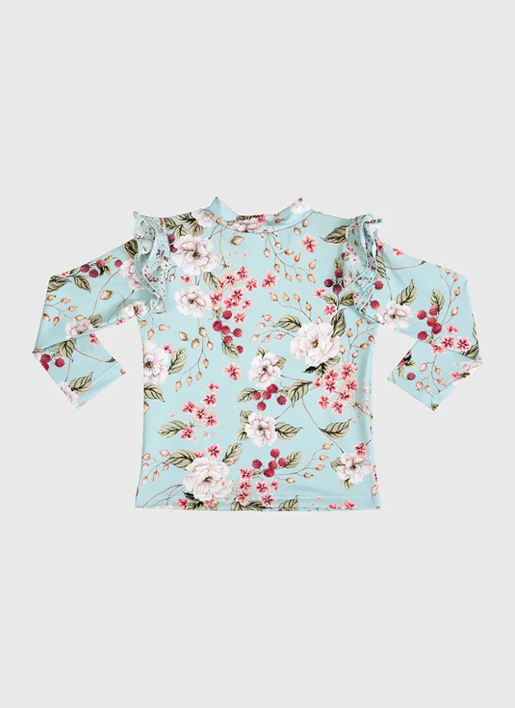 Rashies|Shop Infants (00-2)^Aqua Blu Long Sleeve Rash Vest Primrose