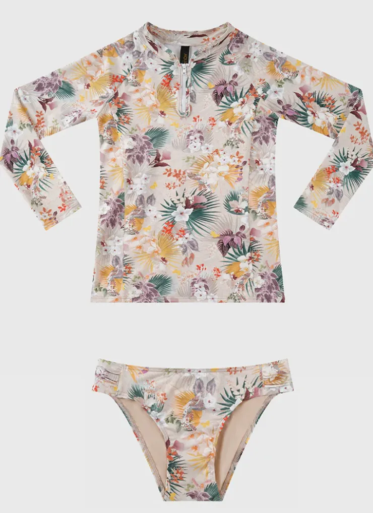 Shop Juniors (3-7)|Rashies^Aqua Blu Long Sleeve Rash Vest Set Ravine
