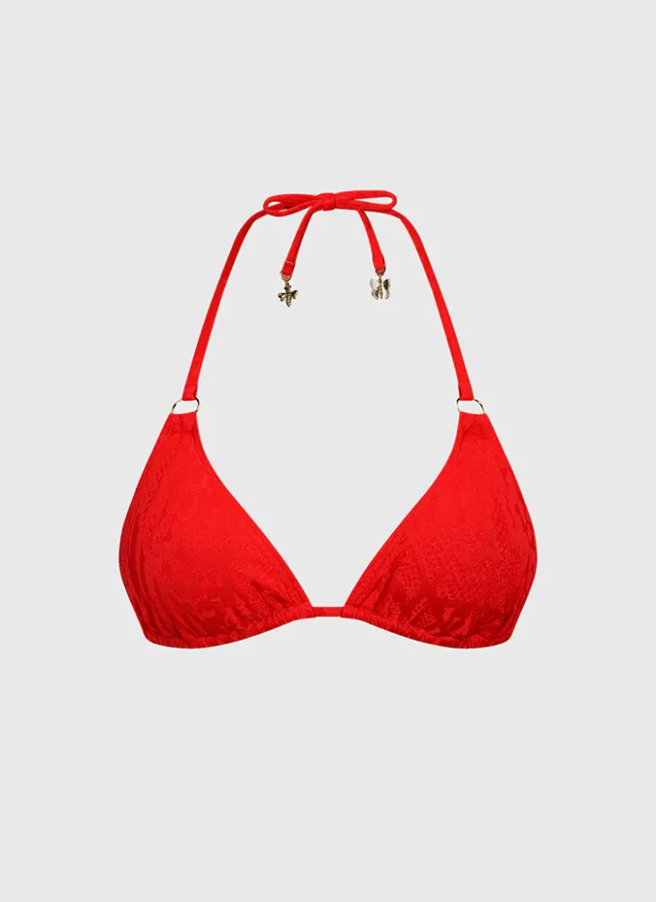 Tops^Aqua Blu Aurora Triangle Rossa