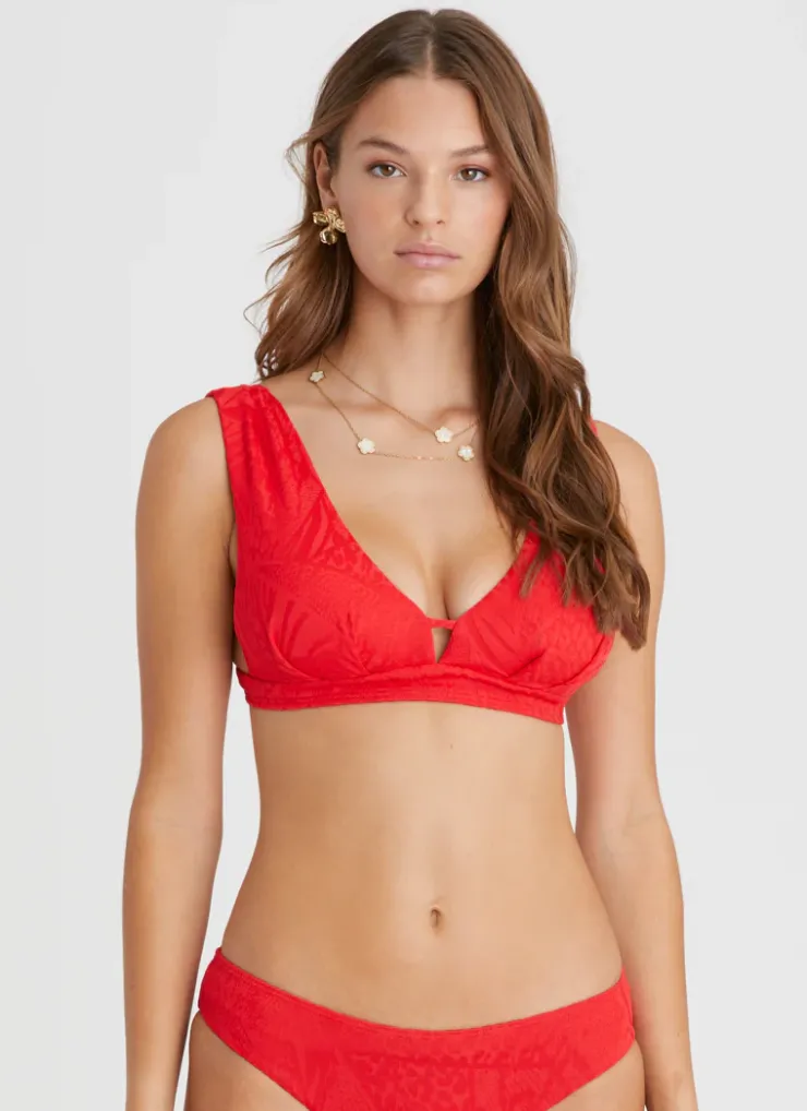 Tops^Aqua Blu Celeste D/DD Cup Top Rossa