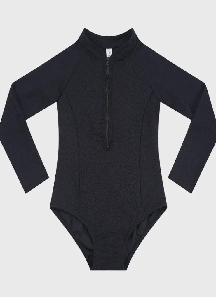 Shop Teens (8-16)|One Pieces^Aqua Blu Stepping Stones Long Sleeve One Piece