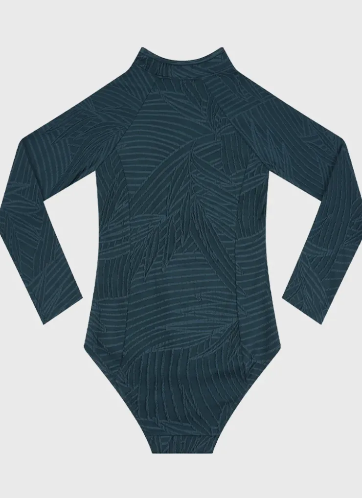Shop Teens (8-16)|One Pieces^Aqua Blu Stepping Stones Long Sleeve One Piece