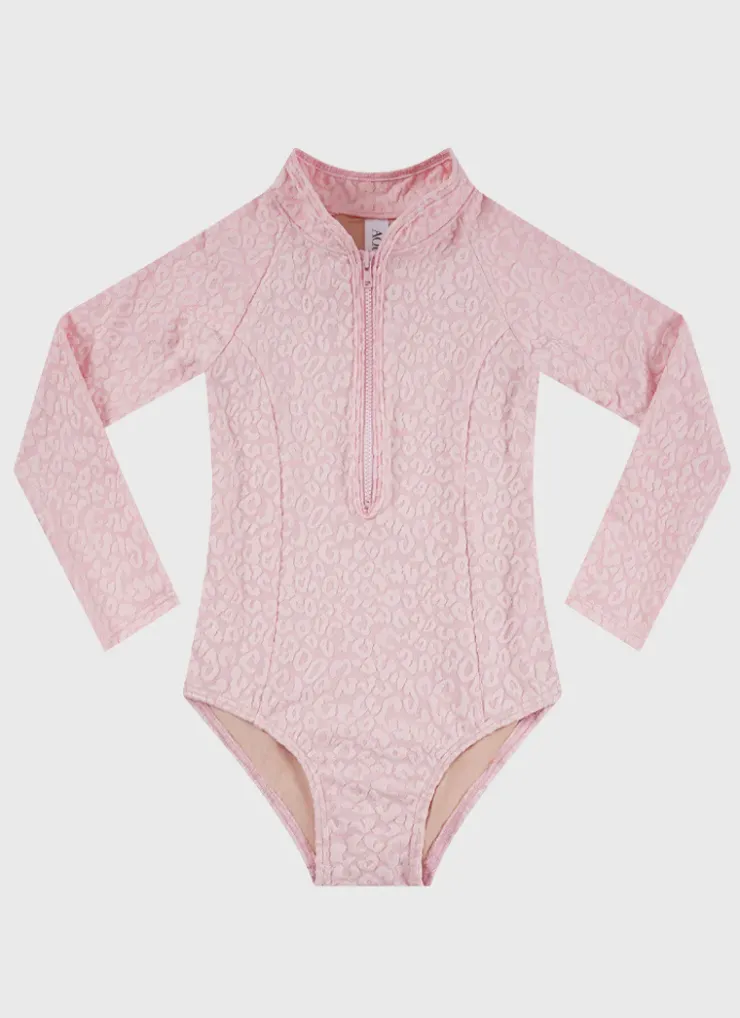 Shop Juniors (3-7)|One Pieces^Aqua Blu Stepping Stones Long Sleeve One Piece