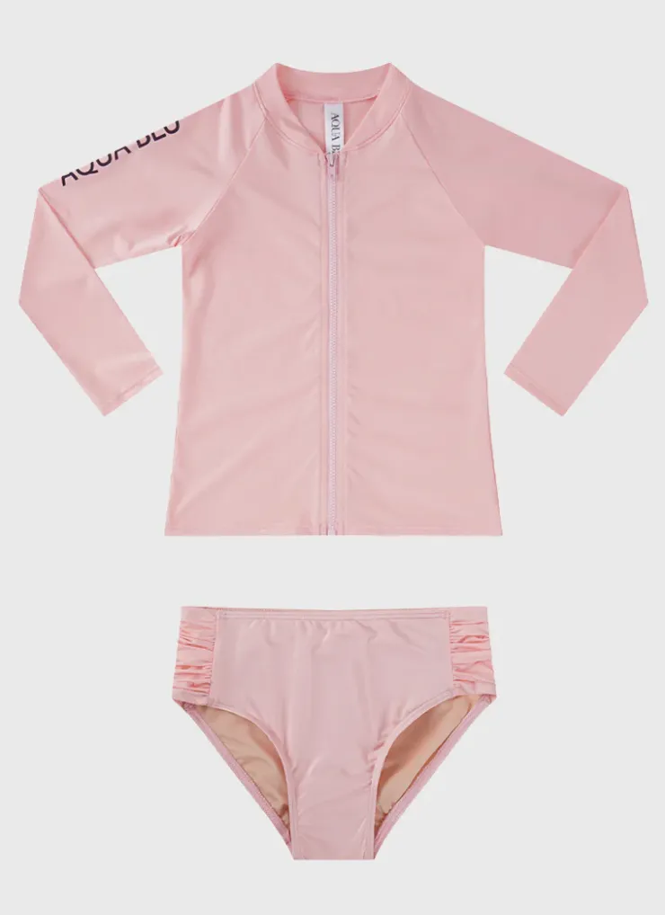 Shop Juniors (3-7)|Rashies^Aqua Blu Stepping Stones Long Sleeve Rash Vest Set