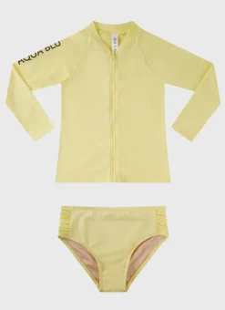 Shop Juniors (3-7)|Rashies^Aqua Blu Stepping Stones Long Sleeve Rash Vest Set