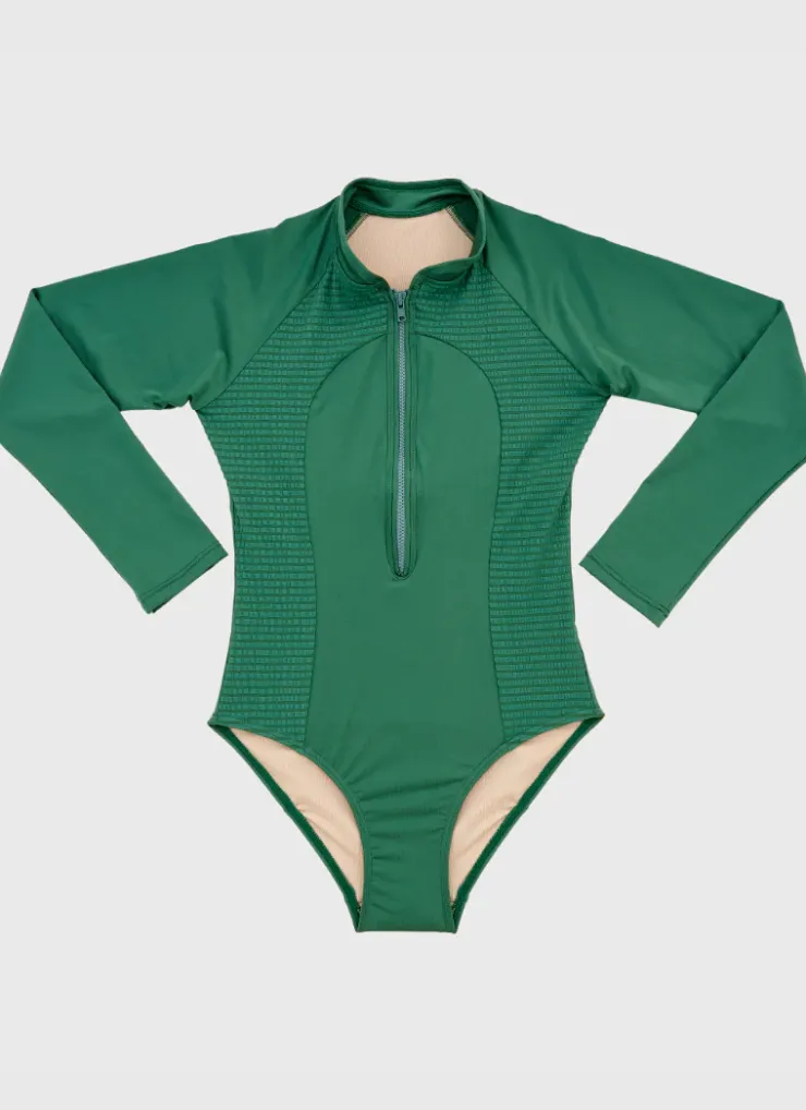Shop Teens (8-16)|Rashies^Aqua Blu Stepping Stones Long Sleeve One Piece