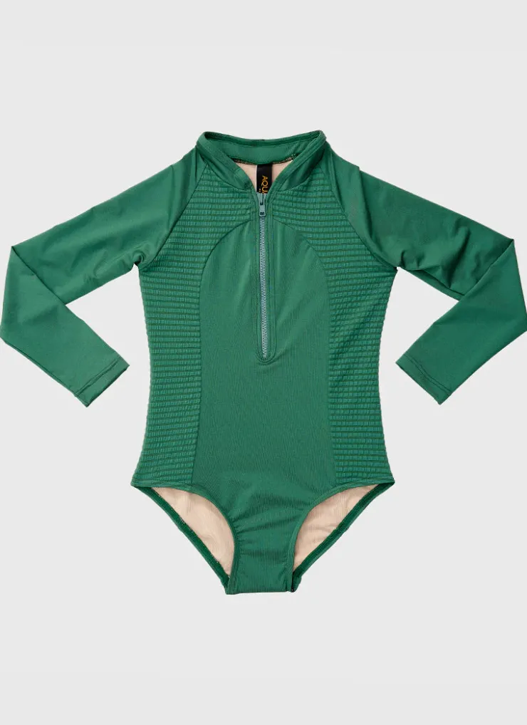 Shop Juniors (3-7)|One Pieces^Aqua Blu Stepping Stones Long Sleeve One Piece