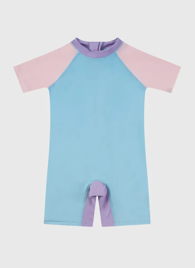 Shop Infants (00-2)|One Pieces^Aqua Blu Stepping Stones Short Sleeve Sunsuit Multicolor