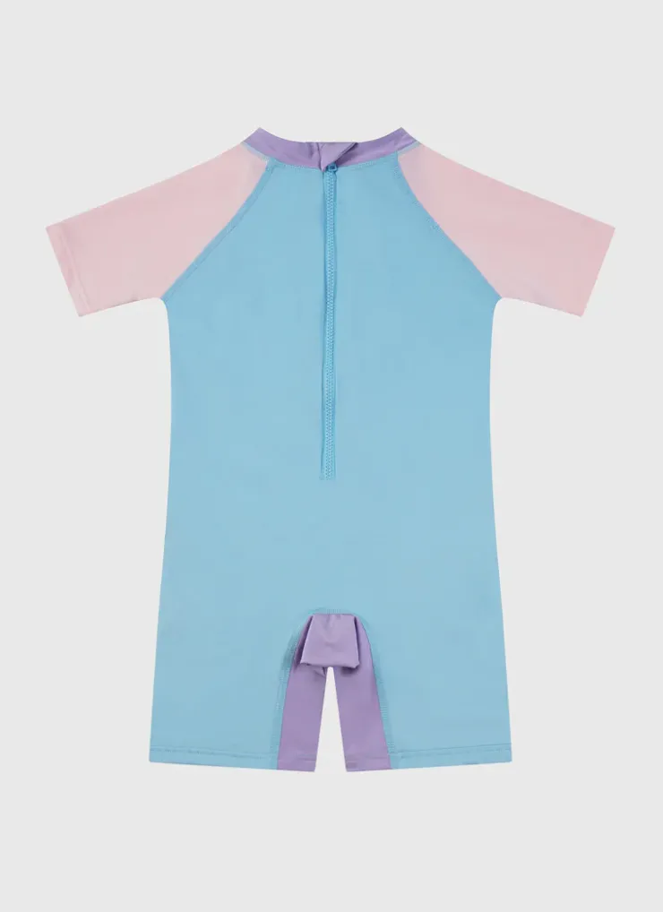Shop Infants (00-2)|One Pieces^Aqua Blu Stepping Stones Short Sleeve Sunsuit Multicolor